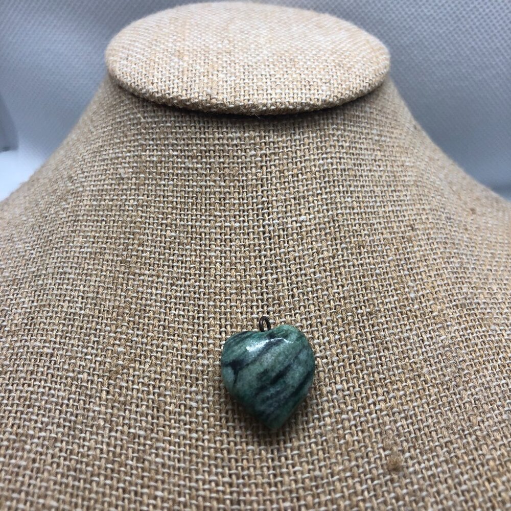 Seafoam Green Heart Pendant for Necklace Jade